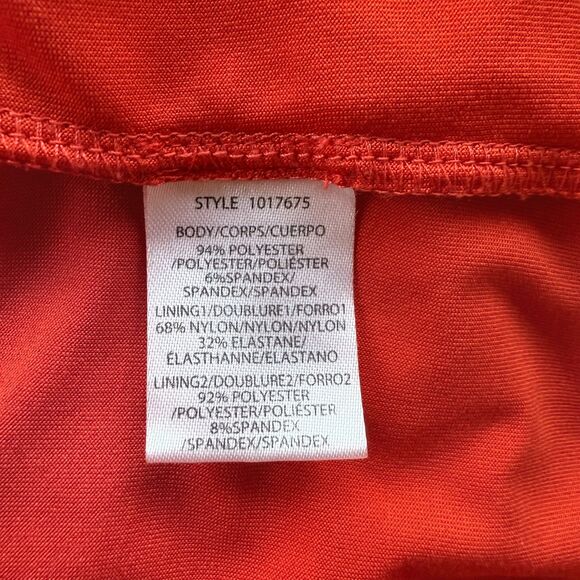 Halston Giana Asymmetrical One Shoulder Long Sleeve Jersey Dress in Orange Sz 0 - Picture 10 of 14